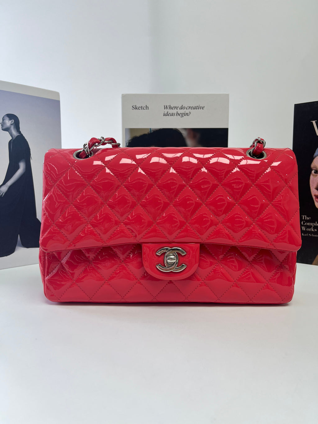 Chanel Classic Medium Double Flap Red Patent Leather