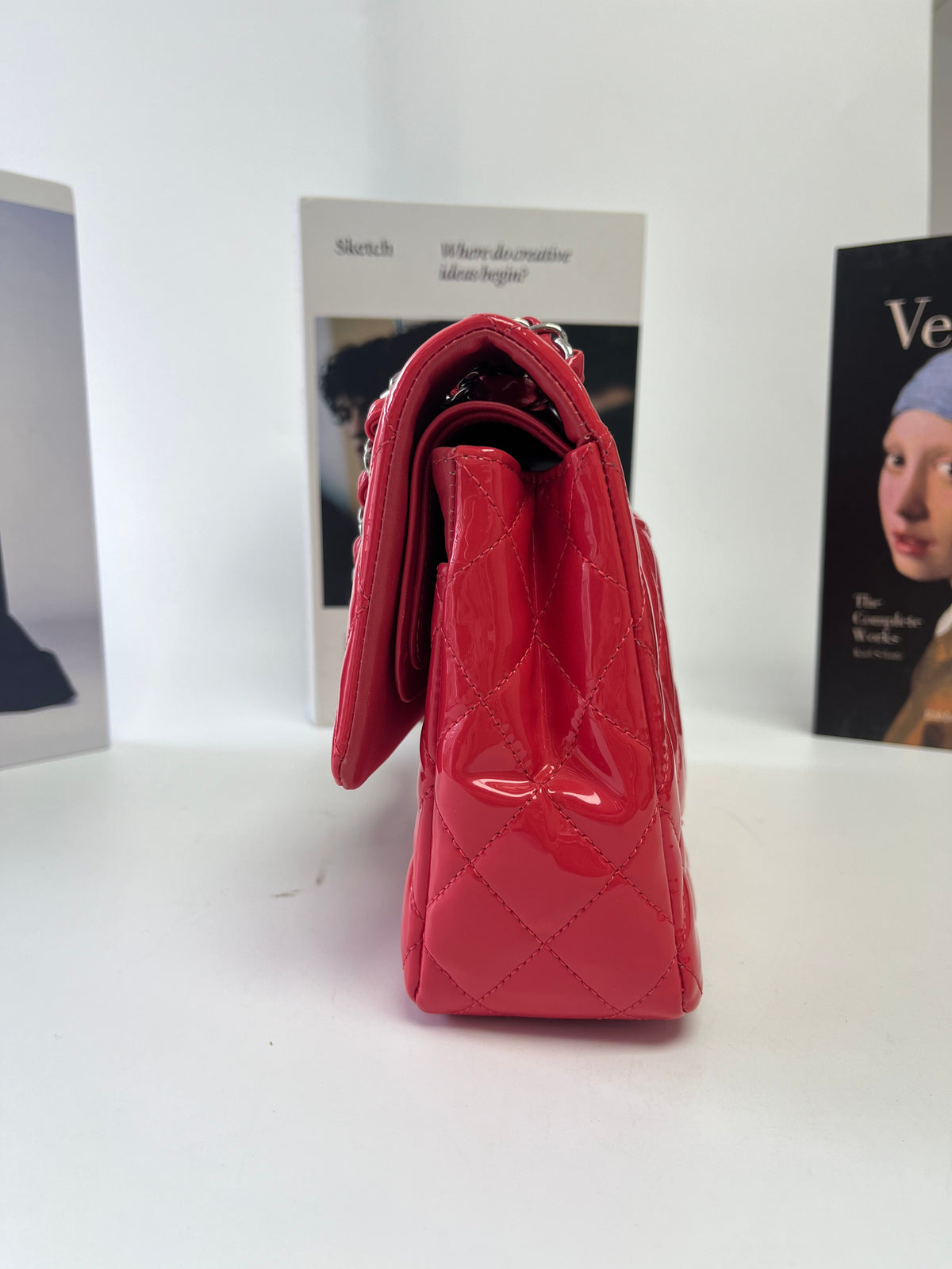 Chanel Classic Medium Double Flap Red Patent Leather