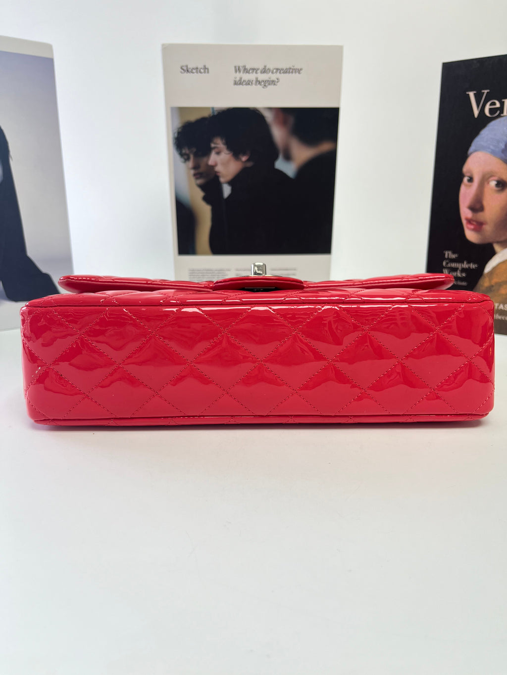 Chanel Classic Medium Double Flap Red Patent Leather