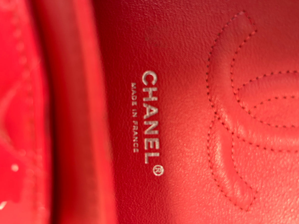 Chanel Classic Medium Double Flap Red Patent Leather