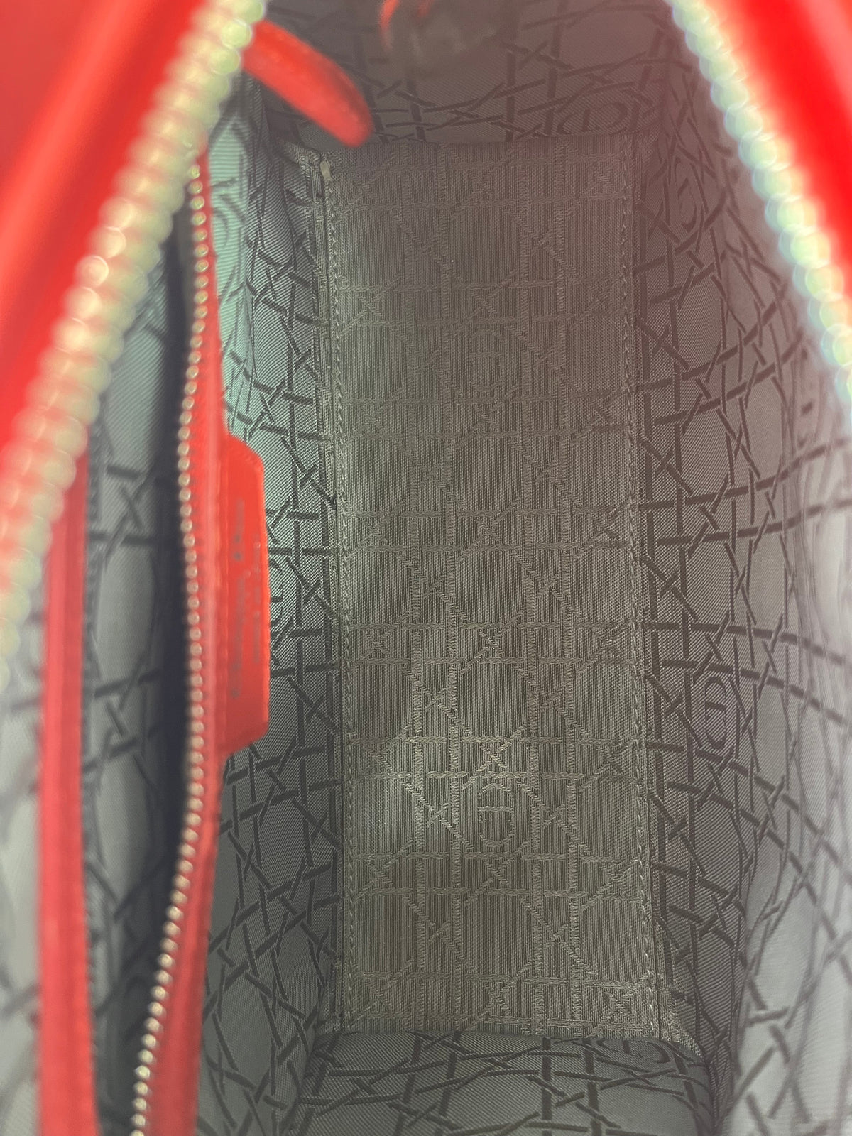Christian Dior Medium Lady Dior Bag in Cherry Red Cannage Lambskin