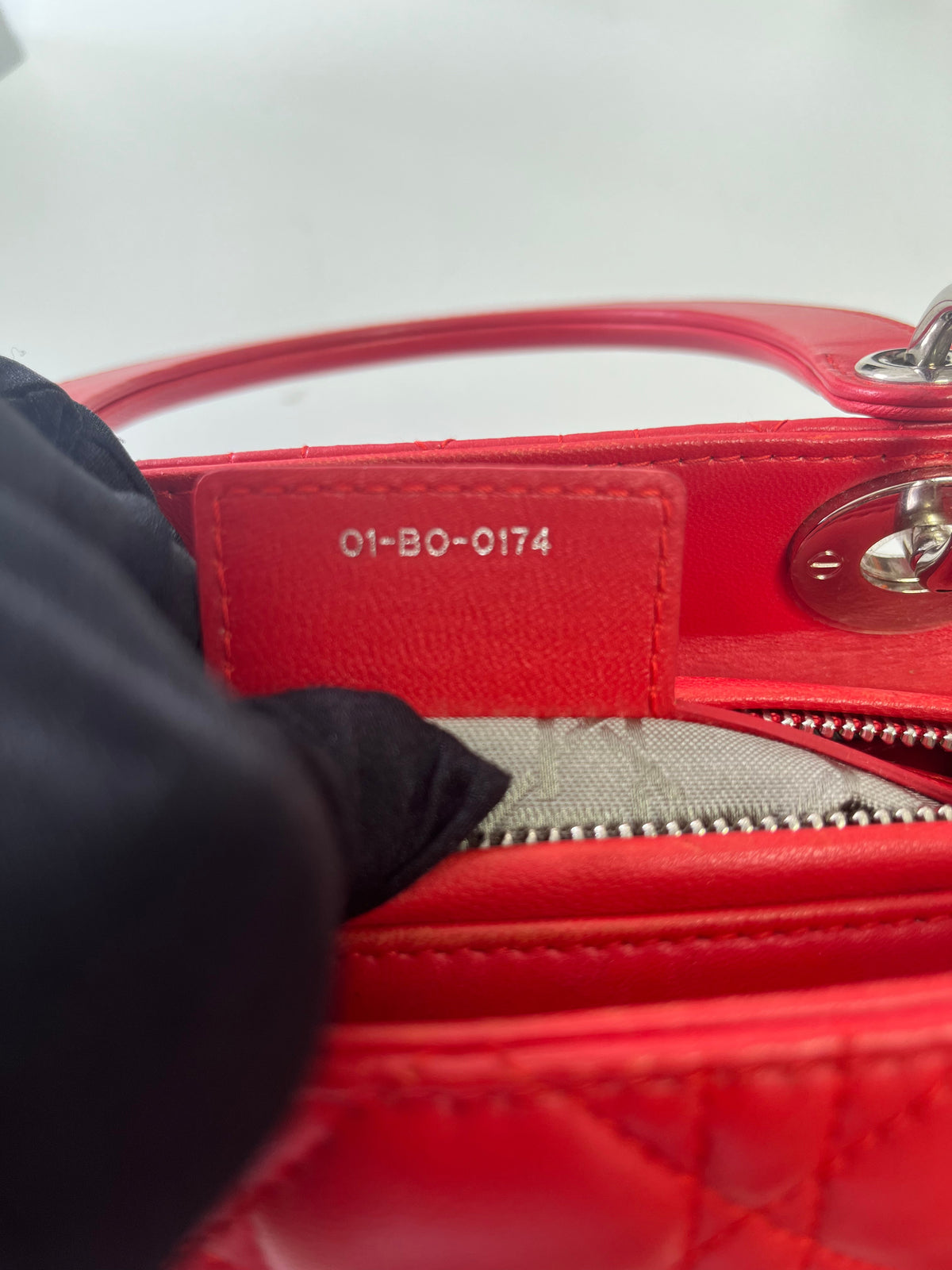Christian Dior Medium Lady Dior Bag in Cherry Red Cannage Lambskin