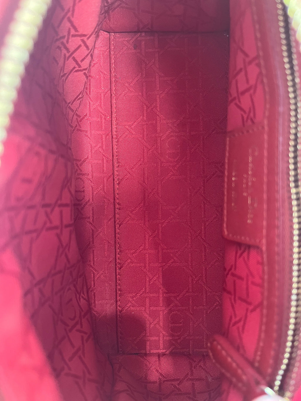 Medium Lady Dior Bag with Strap Garance Red Cannage Lambskin