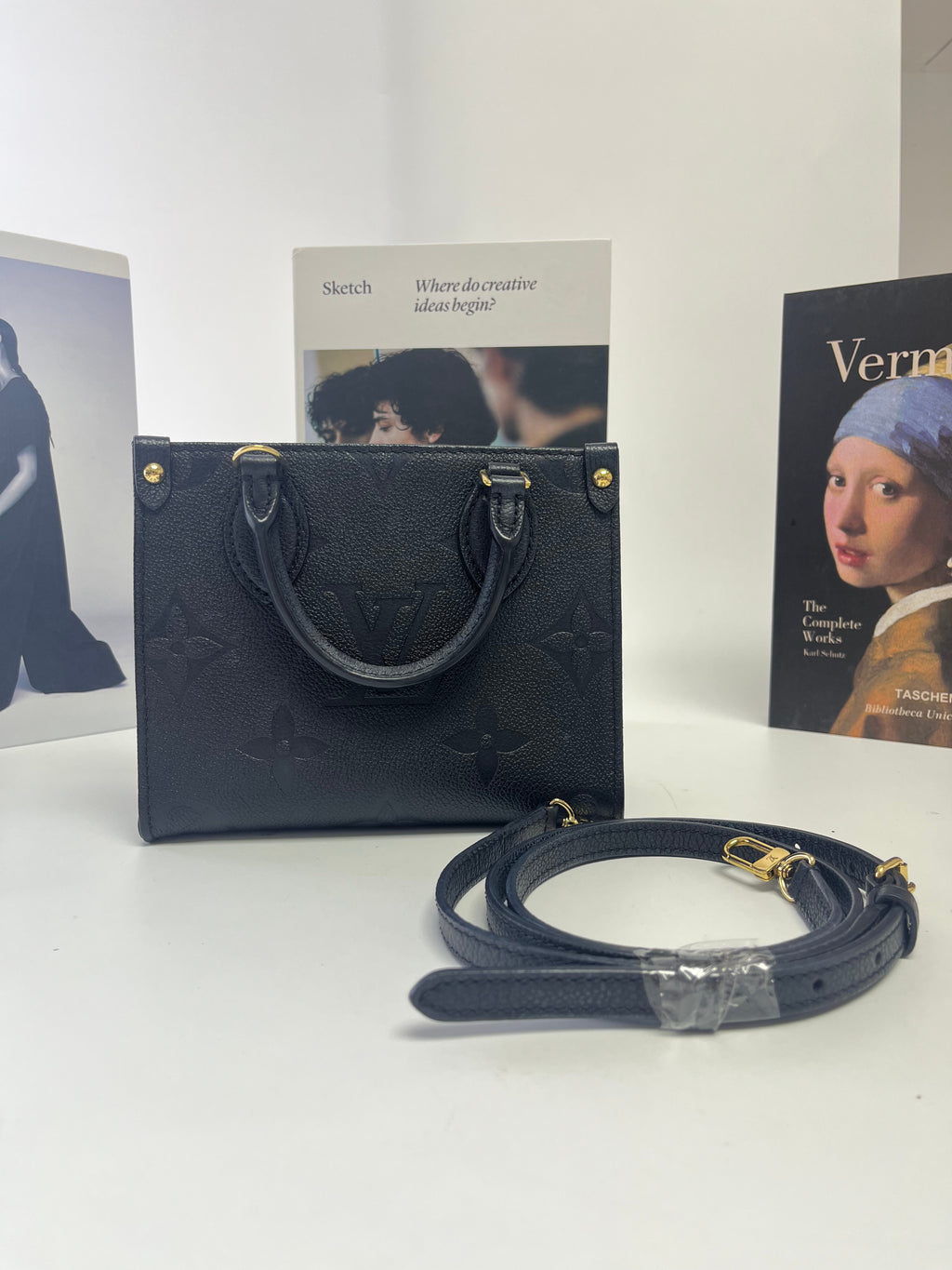 LOUIS VUITTON Onthego BB Black Monogram Empreinte Leather
