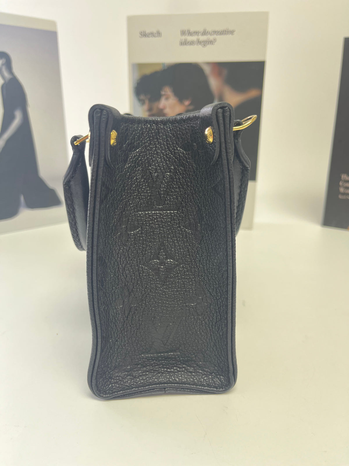LOUIS VUITTON Onthego BB Black Monogram Empreinte Leather