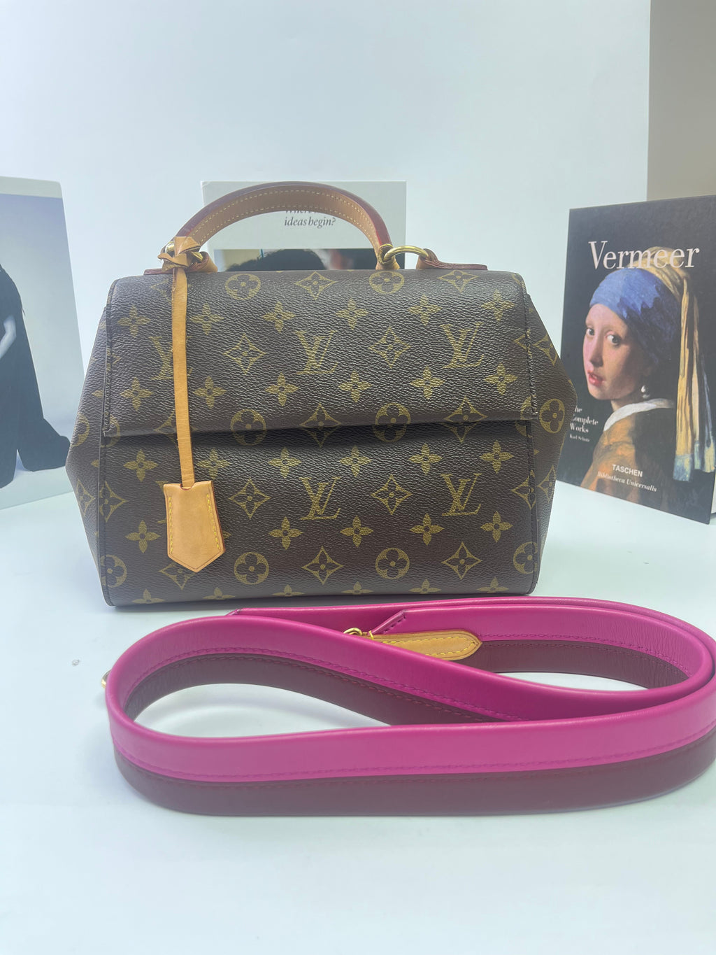 Louis Vuitton Canvas Cluny BB Tote Bag