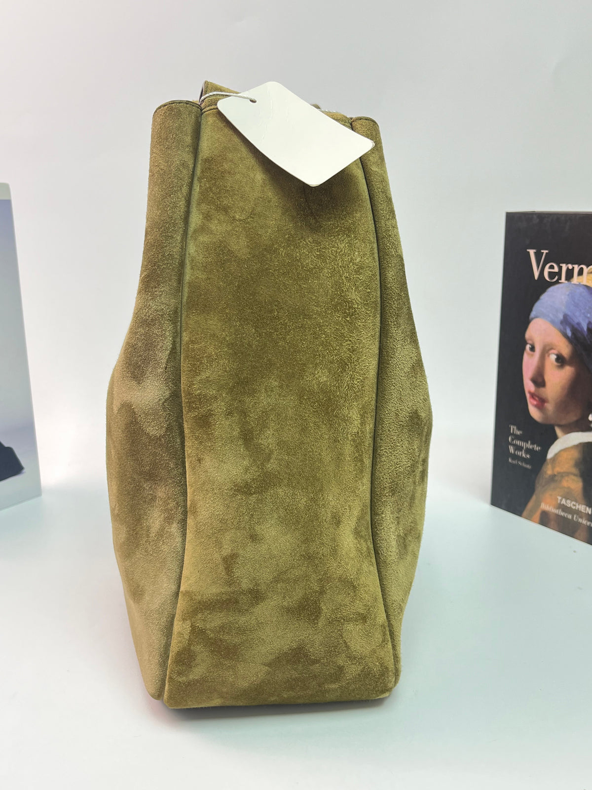 Saint Laurent Suede Le 5 à 7 Large Shoulder Bag Green Suede