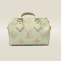 Louis Vuitton Monogram Empreinte Bicolor Speedy Bandouliere 20 Handbag Pink White