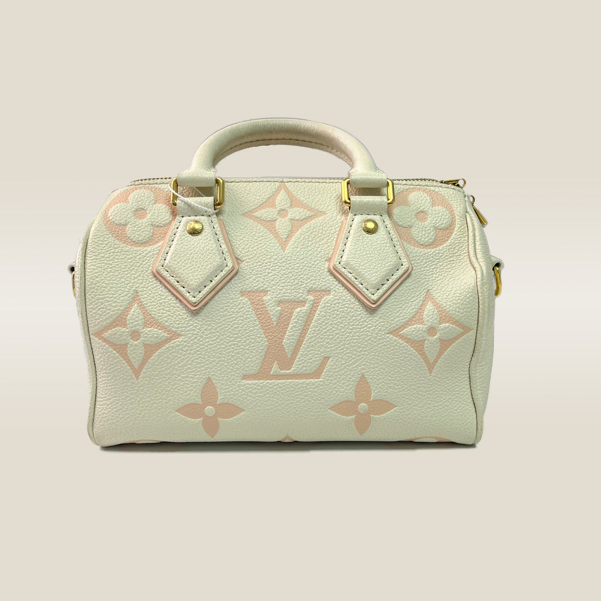 Louis Vuitton Monogram Empreinte Bicolor Speedy Bandouliere 20 Handbag Pink White