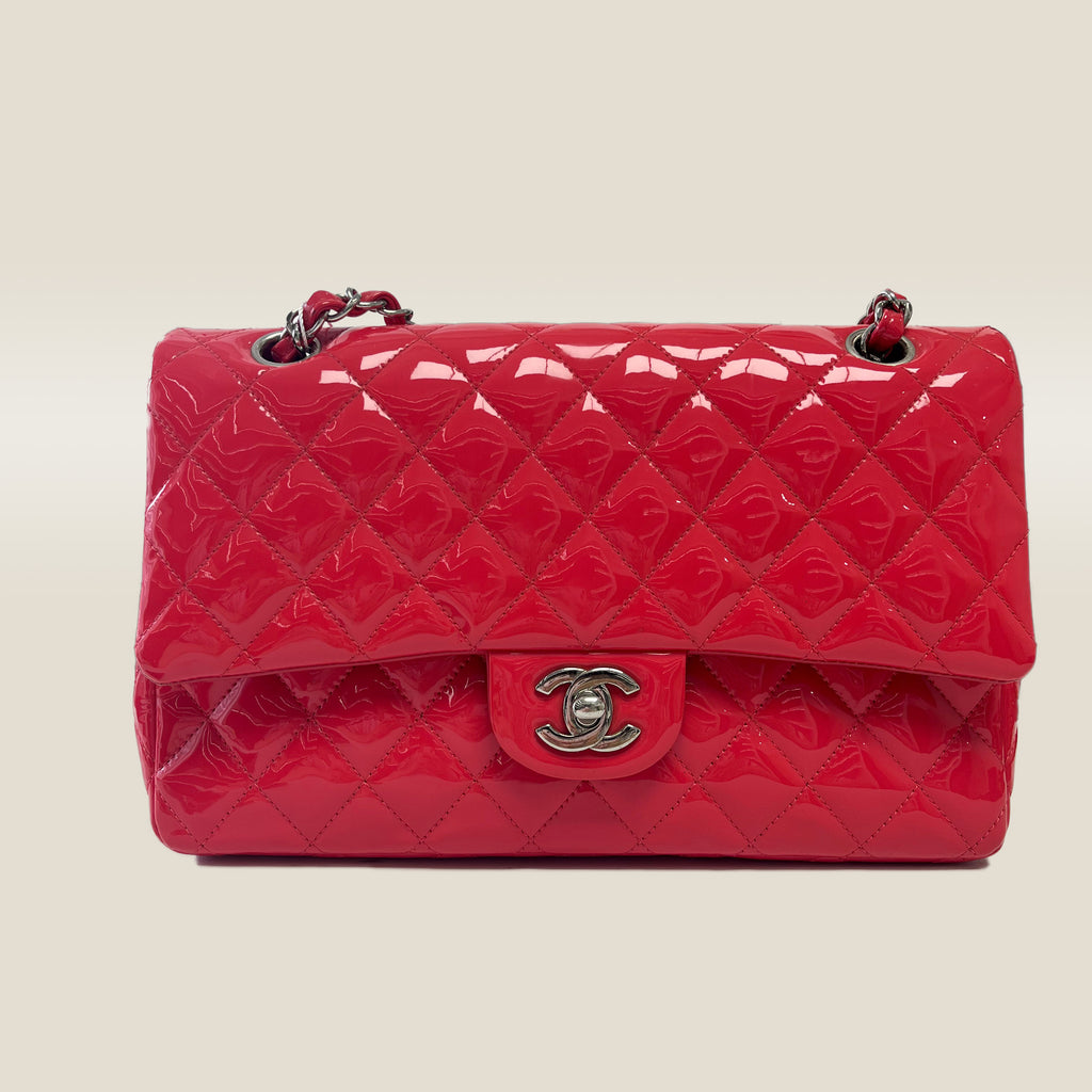 Chanel Classic Medium Double Flap Red Patent Leather