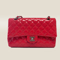 Chanel Classic Medium Double Flap Red Patent Leather