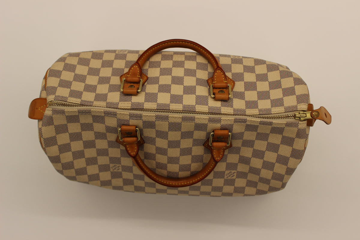 Louis Vuitton - Speedy 35 Damier Azure Satchel Bowler Top Handle Bag