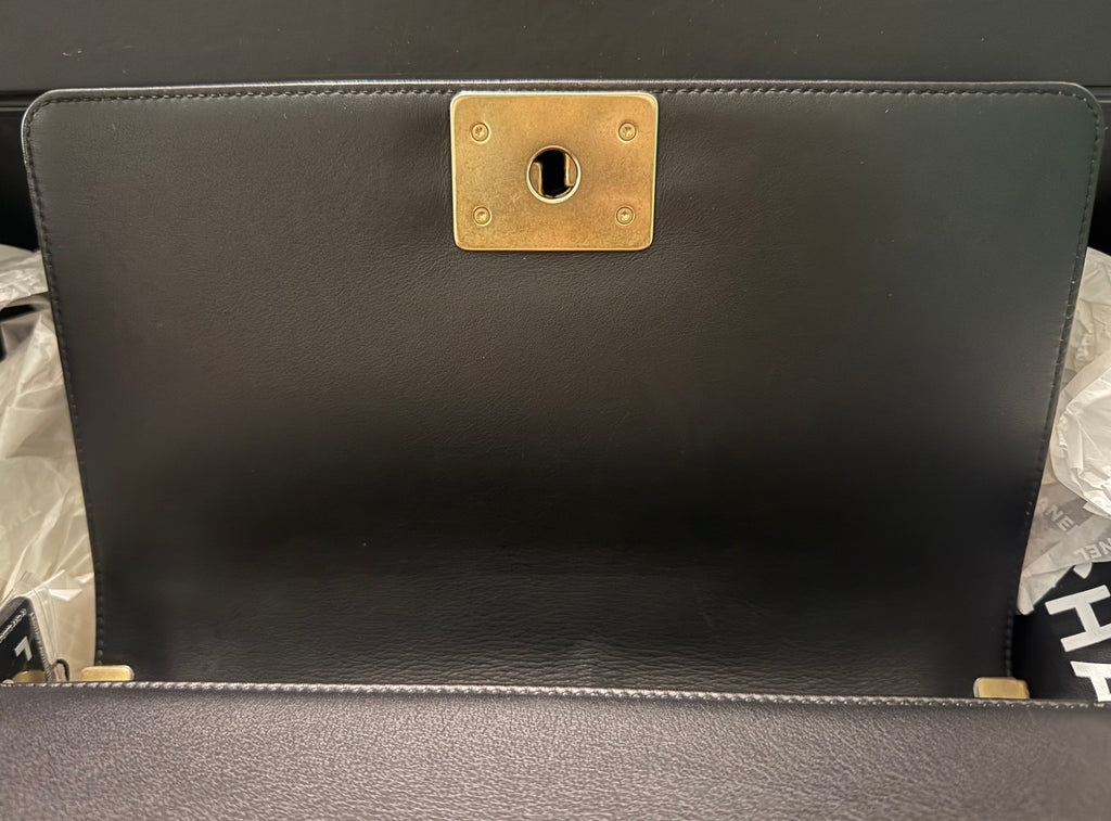Chanel Le Boy Quilted Flap Bag Black Soft Leather
