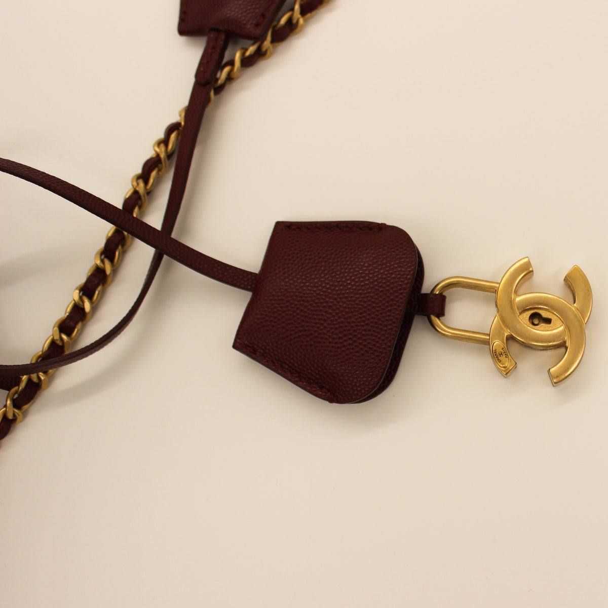Chanel Filigree Case Caviar Leather Burgundy