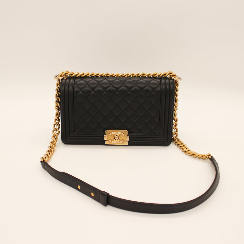 Chanel Le Boy Quilted Flap Bag Black Soft Leather