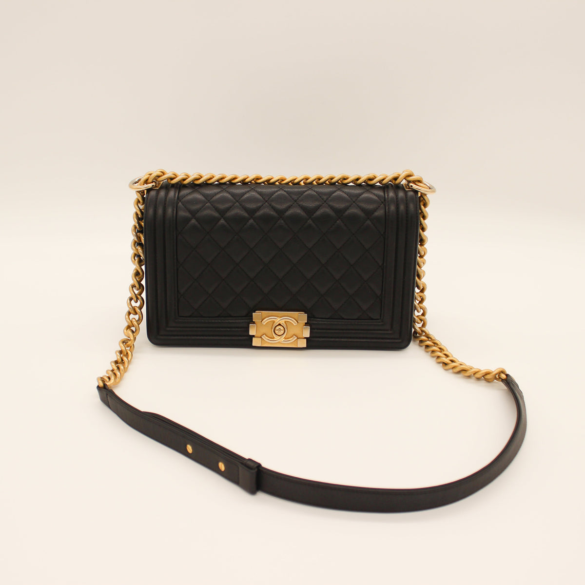 Chanel Le Boy Quilted Flap Bag Black Soft Leather