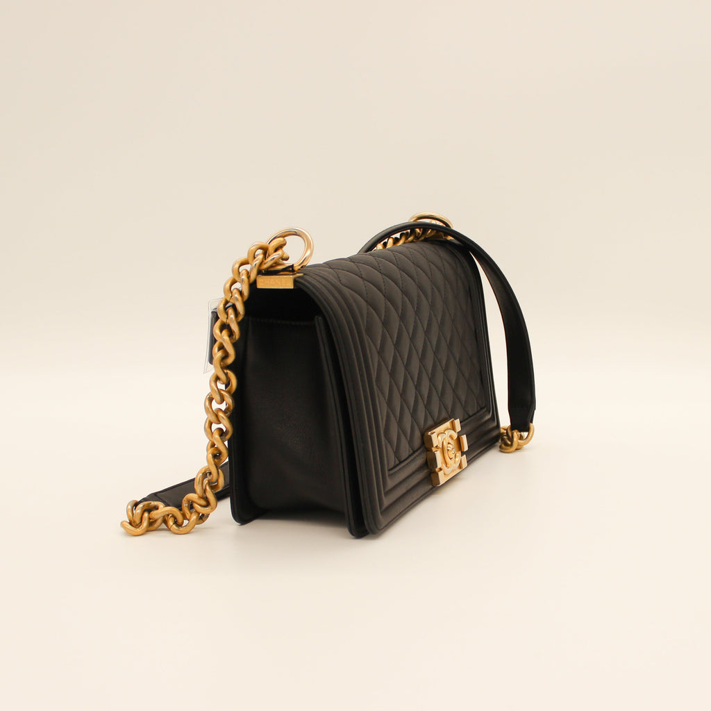 Chanel Le Boy Quilted Flap Bag Black Soft Leather