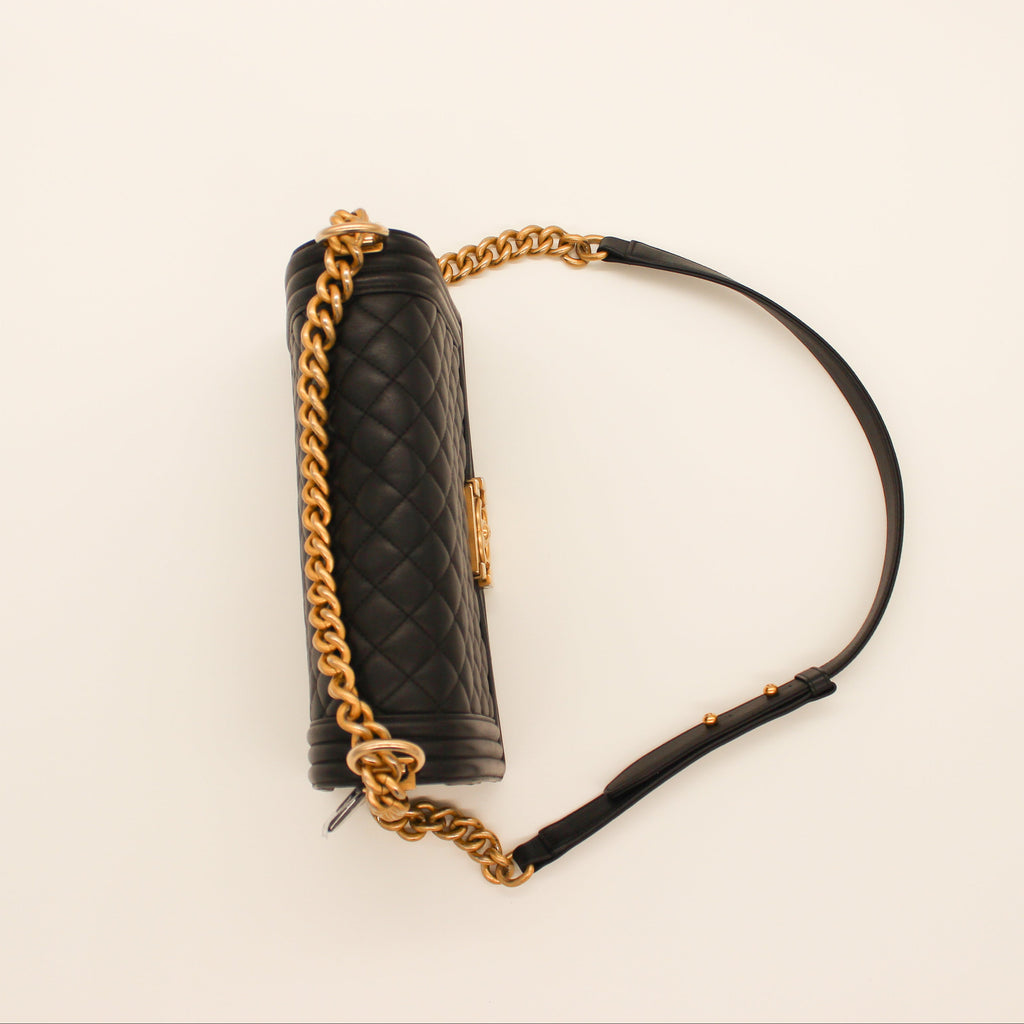 Chanel Le Boy Quilted Flap Bag Black Soft Leather