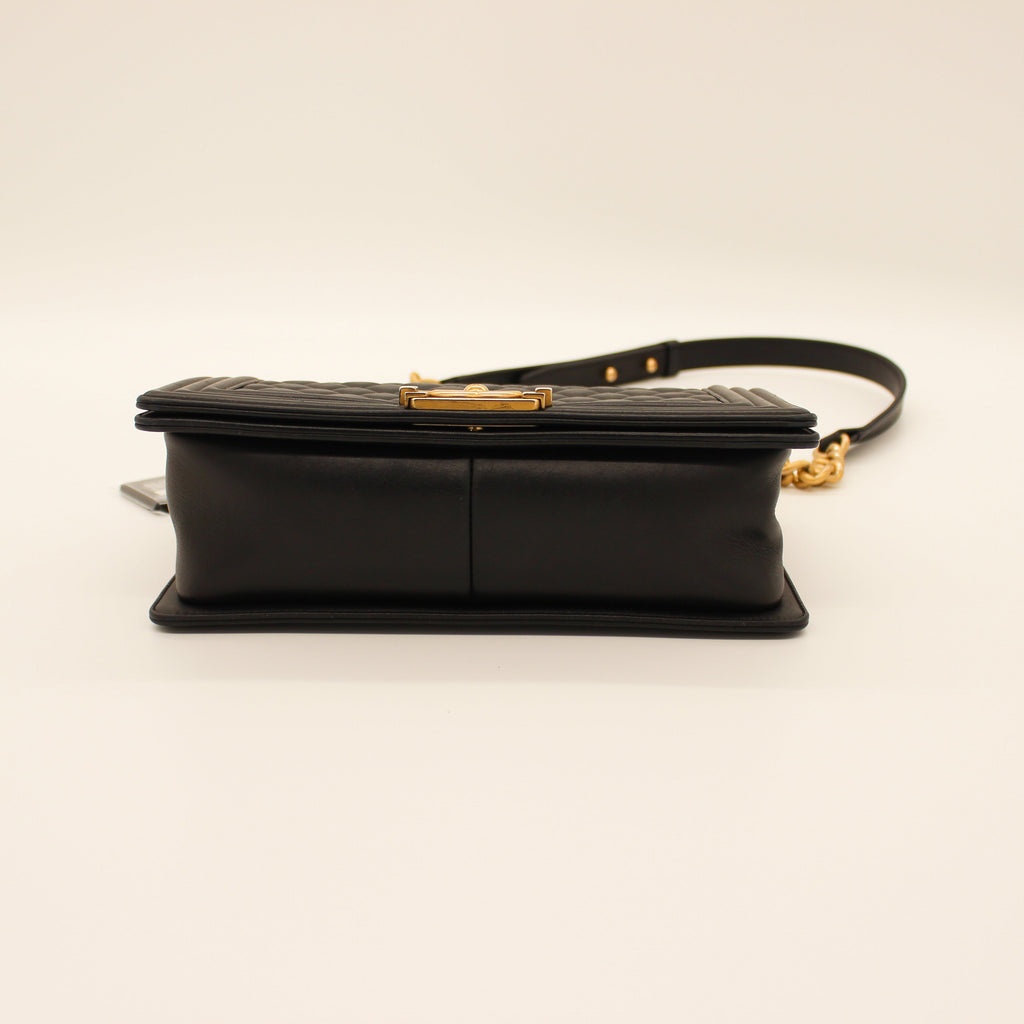 Chanel Le Boy Quilted Flap Bag Black Soft Leather