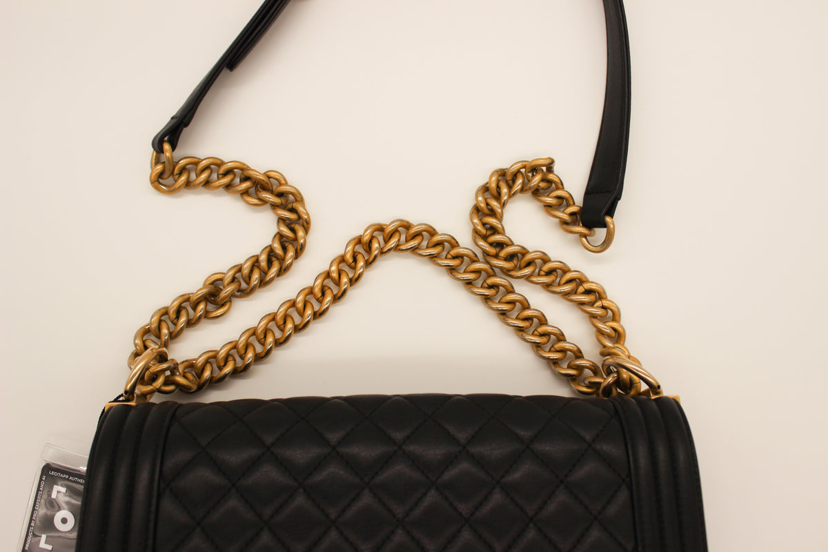 Chanel Le Boy Quilted Flap Bag Black Soft Leather