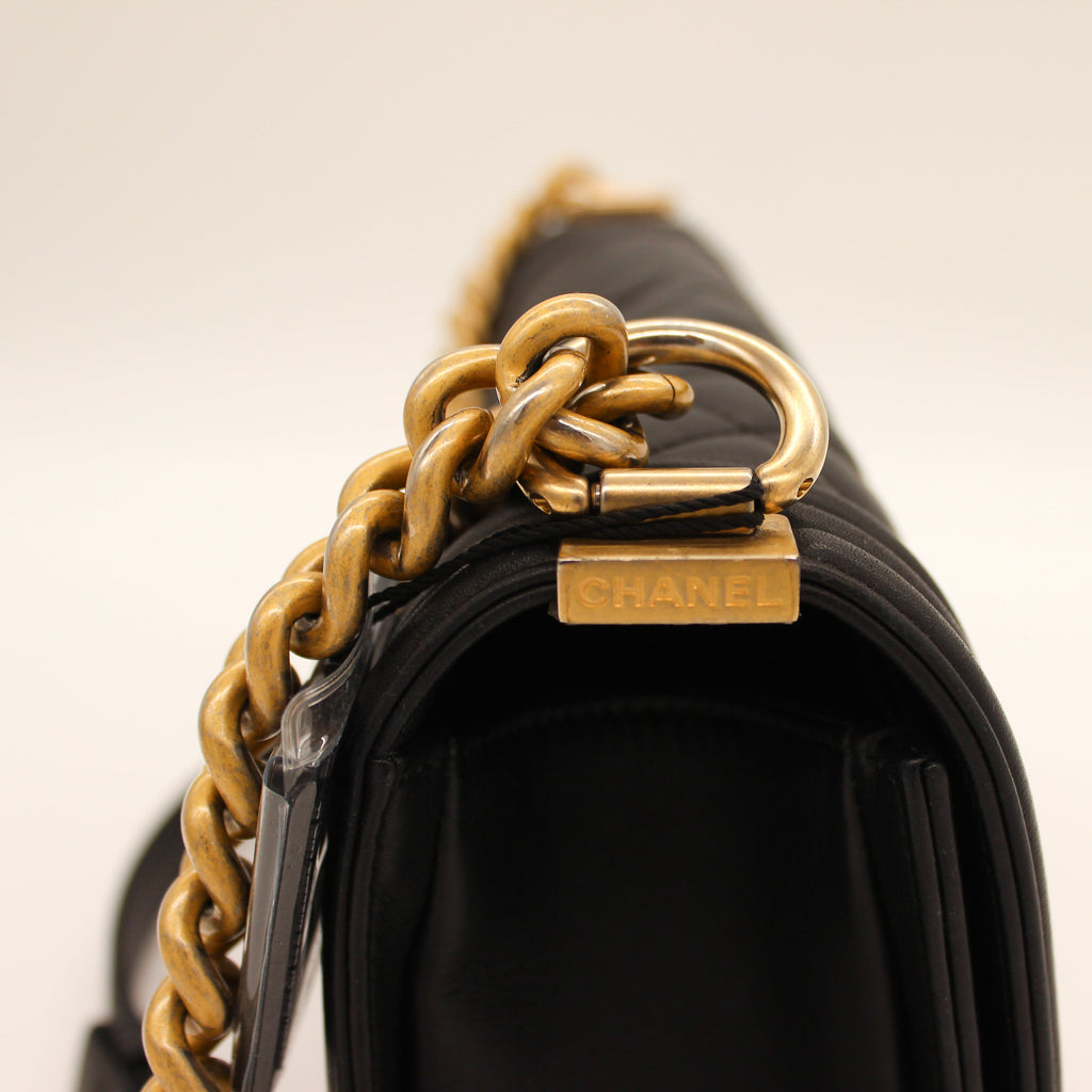 Chanel Le Boy Quilted Flap Bag Black Soft Leather