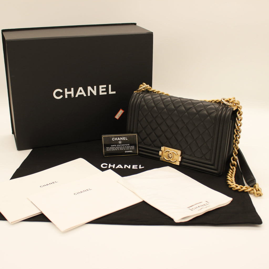 Chanel Le Boy Quilted Flap Bag Black Soft Leather