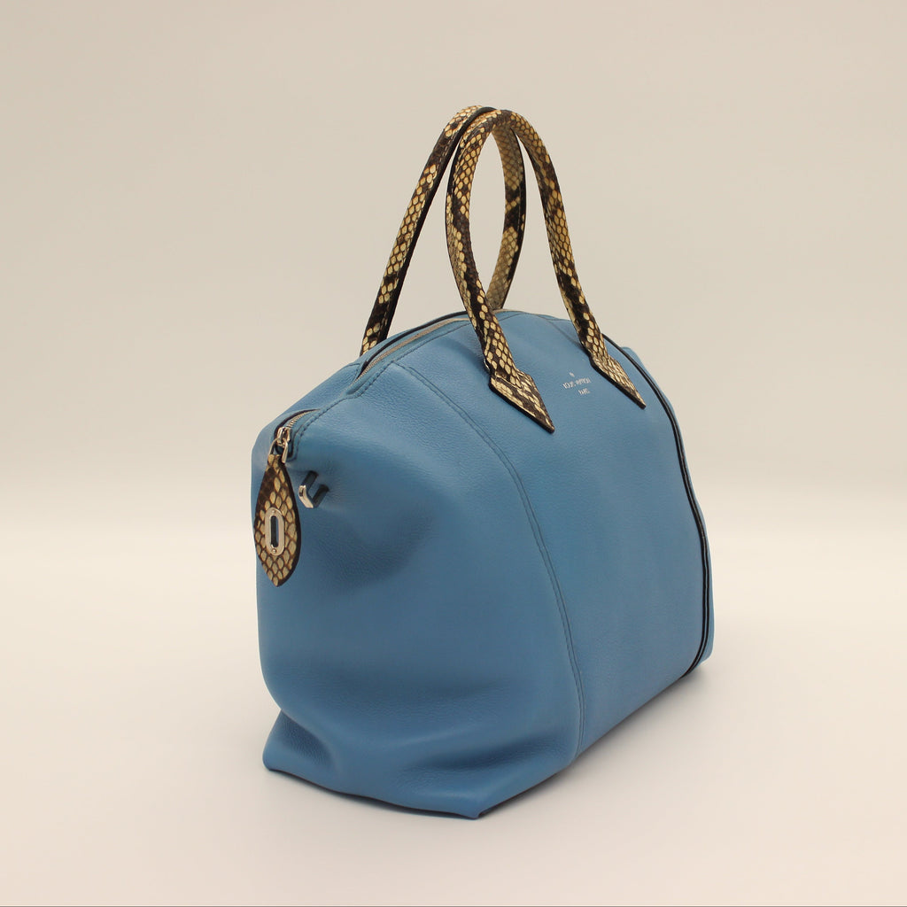 Louis Vuitton Veau Cachemire Soft Lockit MM Python Trim Top Handle Bag