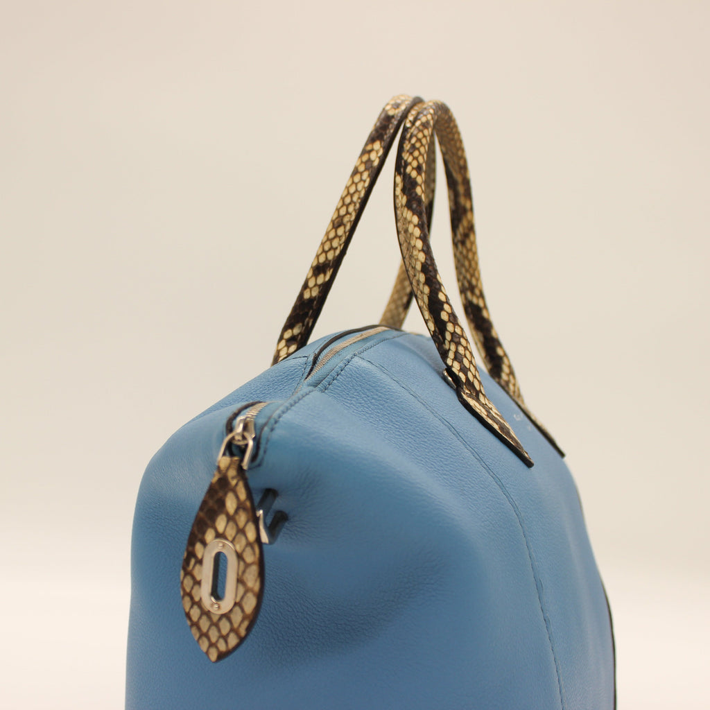 Louis Vuitton Veau Cachemire Soft Lockit MM Python Trim Top Handle Bag