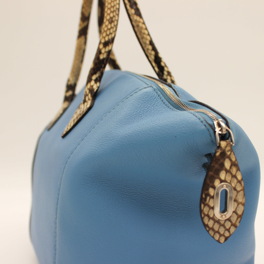 Louis Vuitton Veau Cachemire Soft Lockit MM Python Trim Top Handle Bag