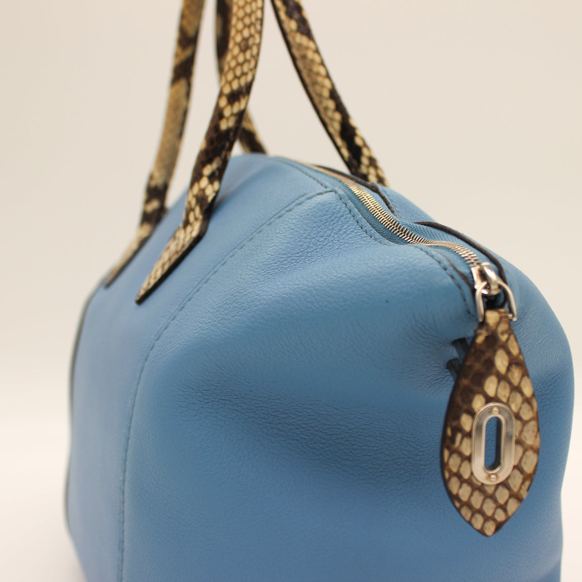 Louis Vuitton Veau Cachemire Soft Lockit MM Python Trim Top Handle Bag