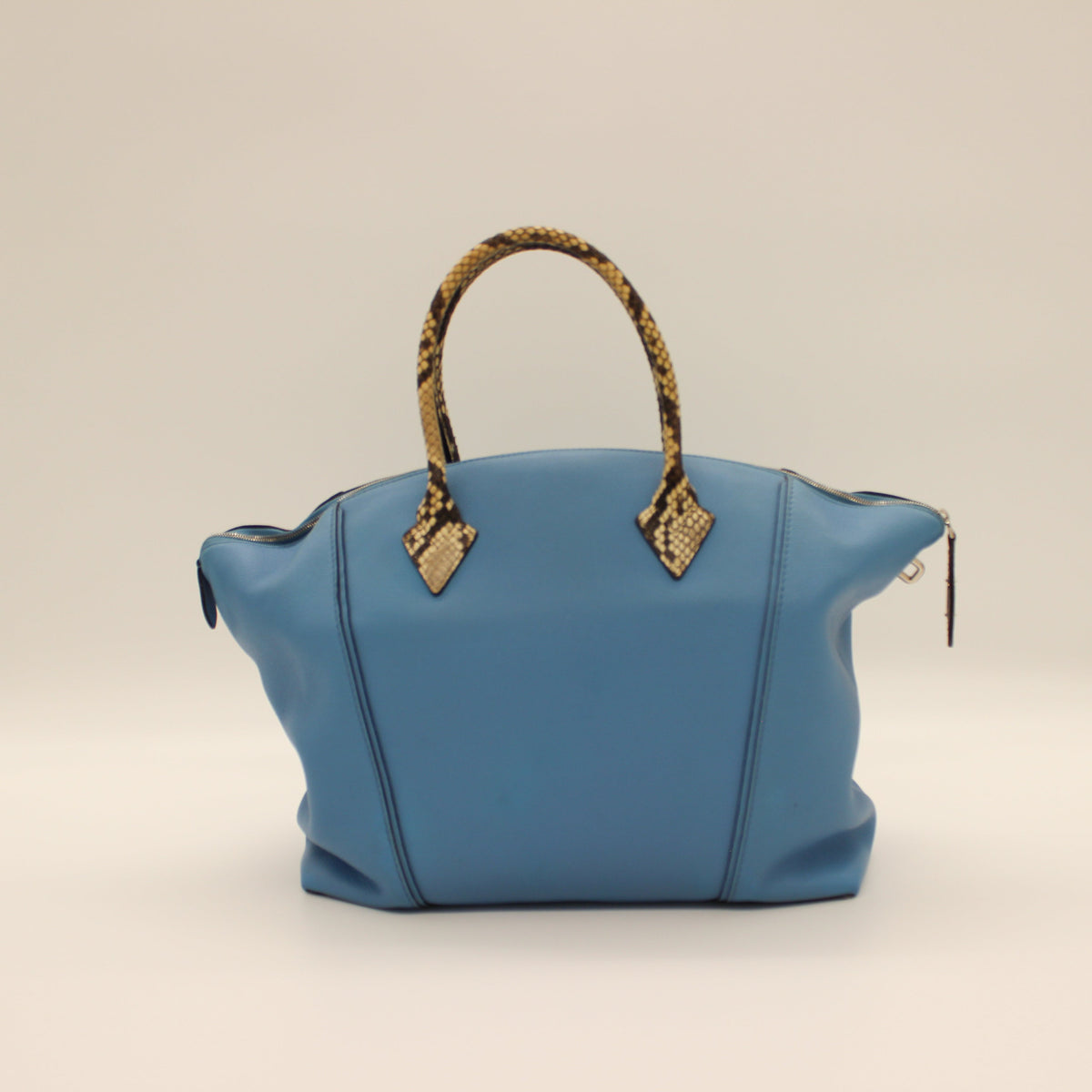 Louis Vuitton Veau Cachemire Soft Lockit MM Python Trim Top Handle Bag