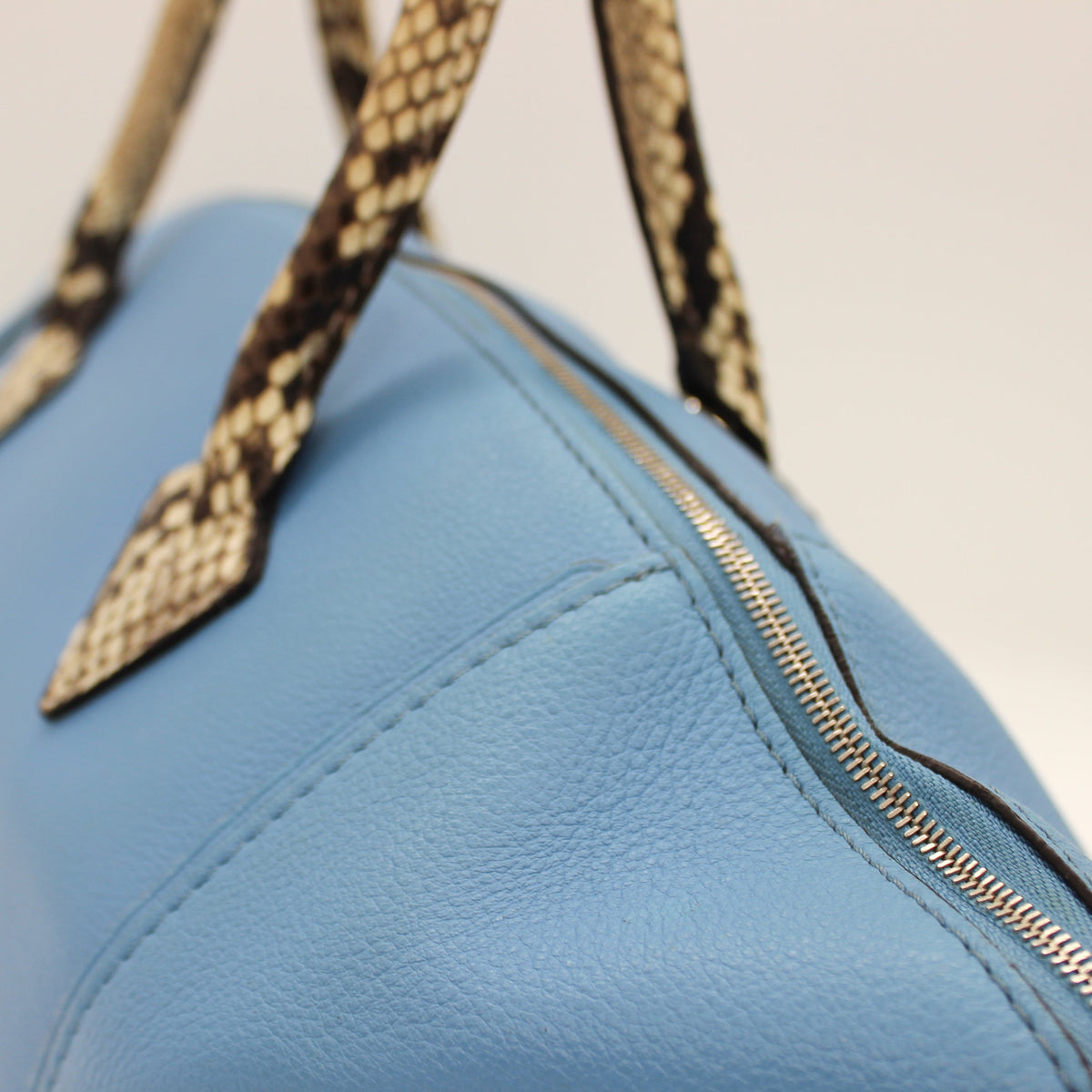 Louis Vuitton Veau Cachemire Soft Lockit MM Python Trim Top Handle Bag