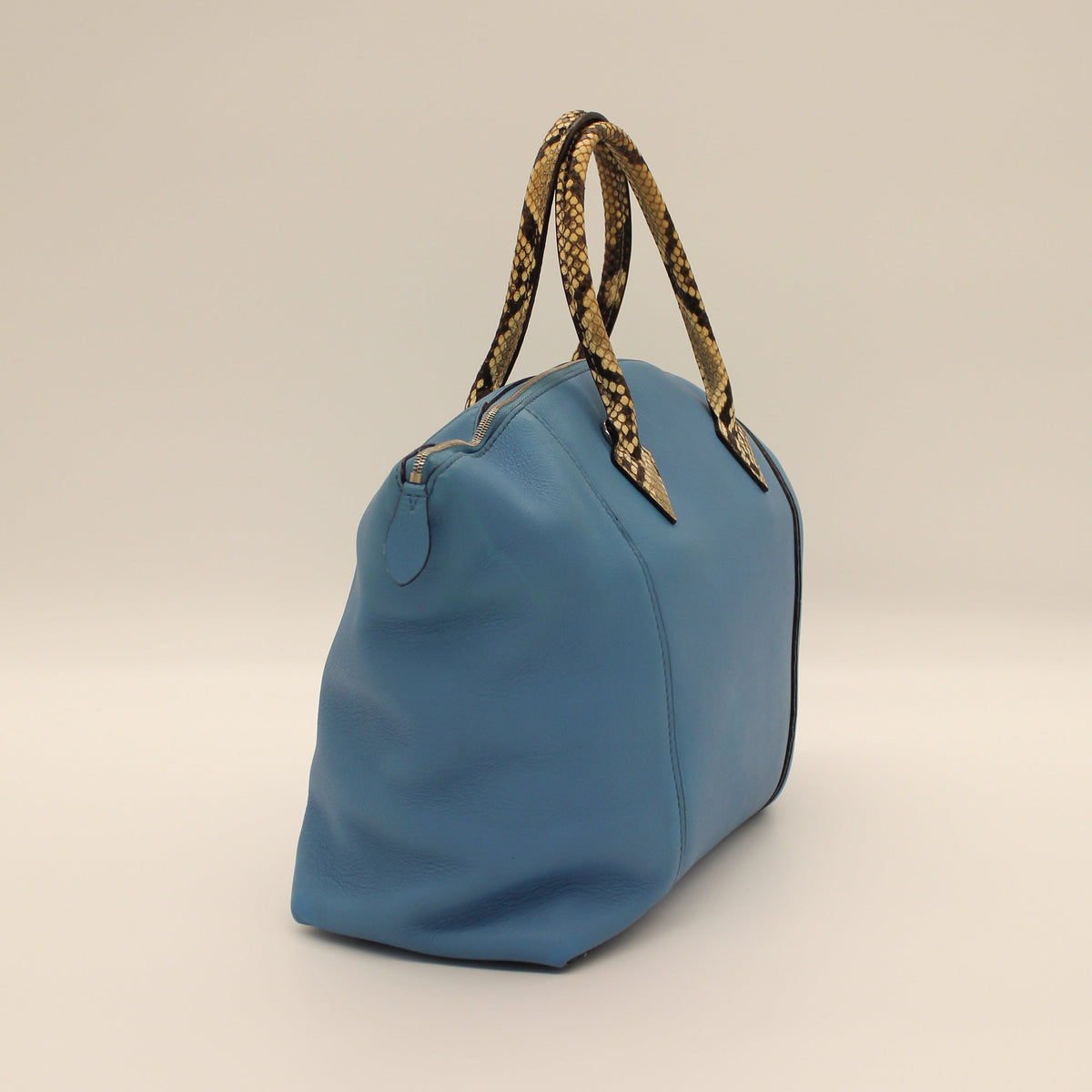 Louis Vuitton Veau Cachemire Soft Lockit MM Python Trim Top Handle Bag