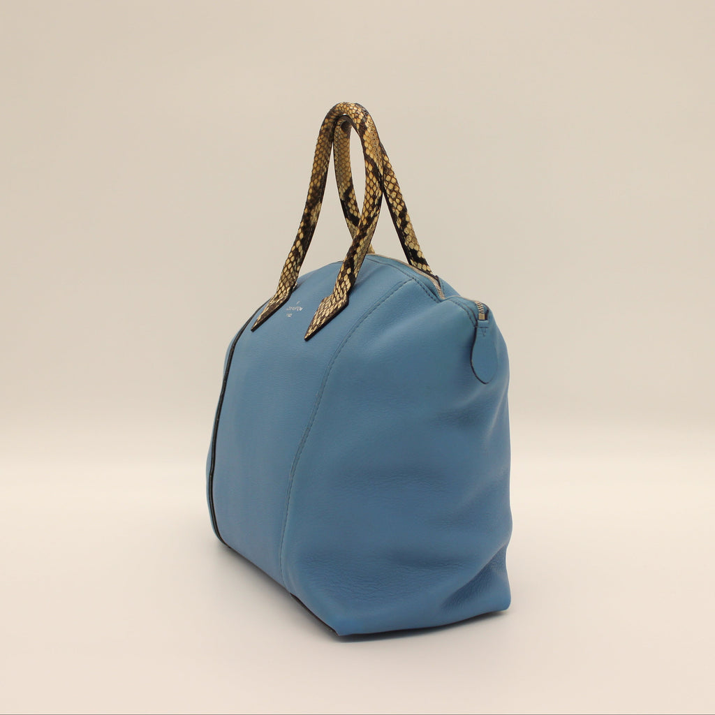 Louis Vuitton Veau Cachemire Soft Lockit MM Python Trim Top Handle Bag