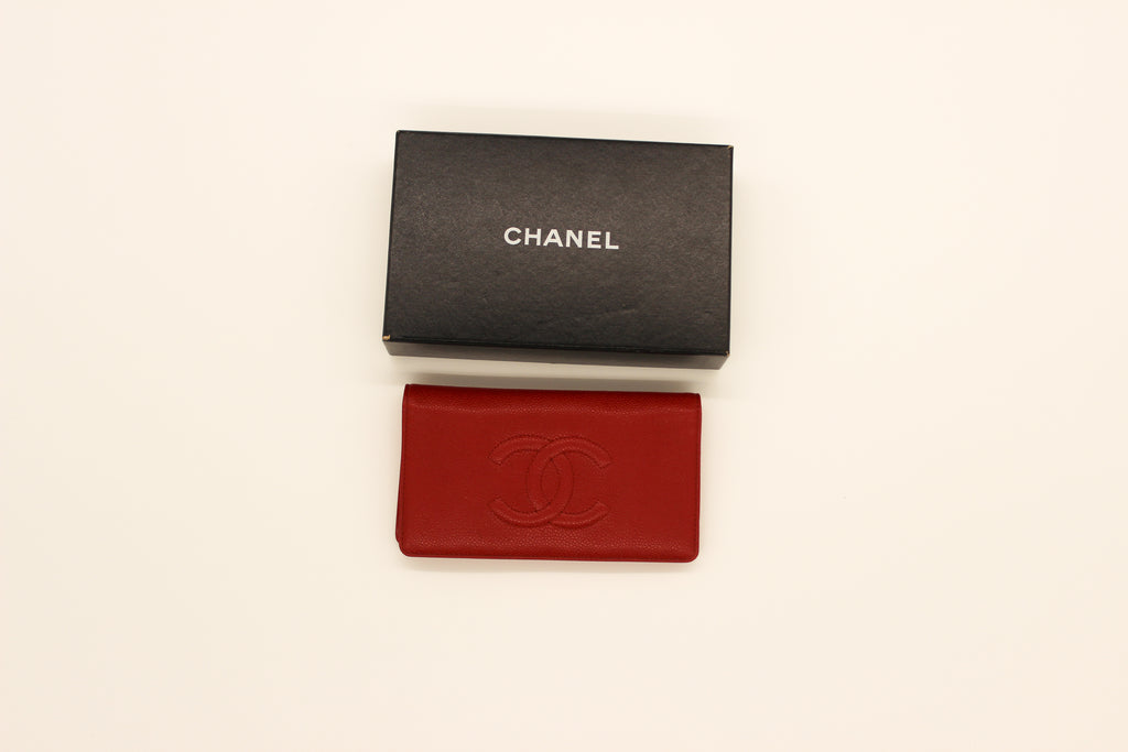 Chanel Red Yen Caviar Wallet