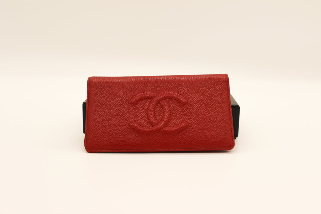 Chanel Red Yen Caviar Wallet
