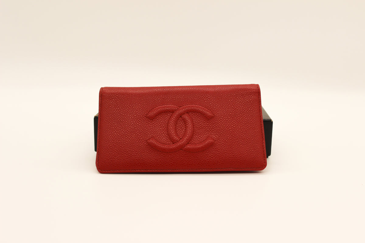 Chanel Red Yen Caviar Wallet