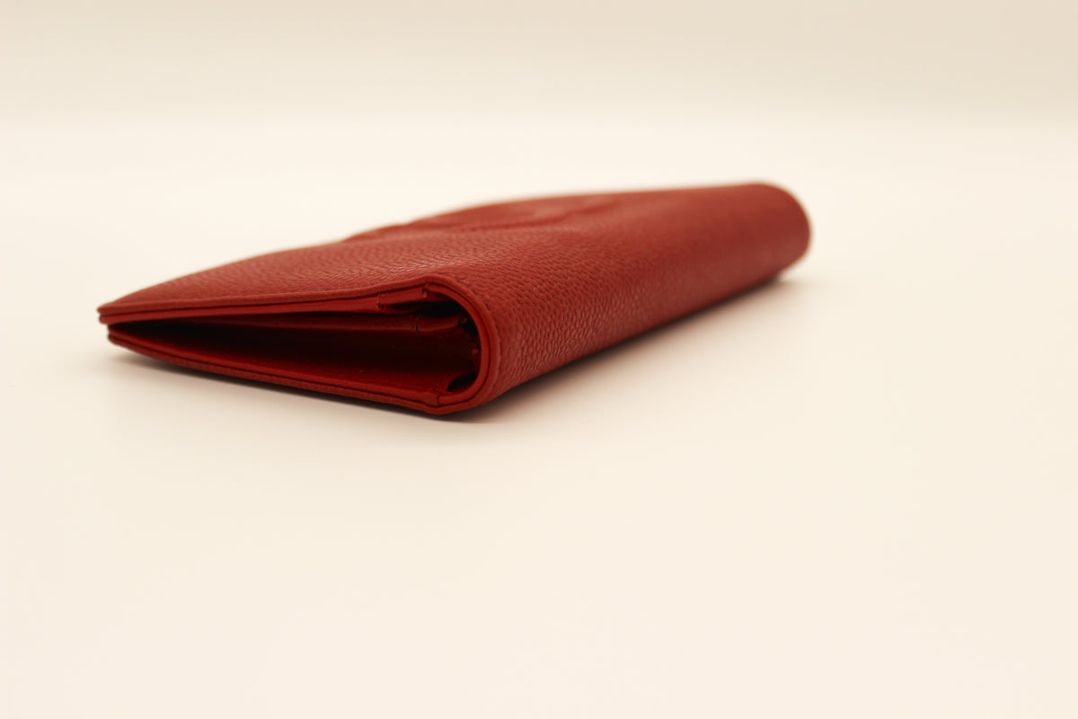 Chanel Red Yen Caviar Wallet