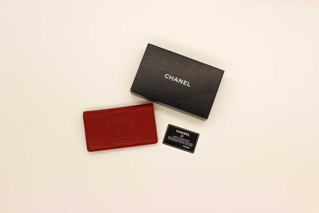 Chanel Red Yen Caviar Wallet