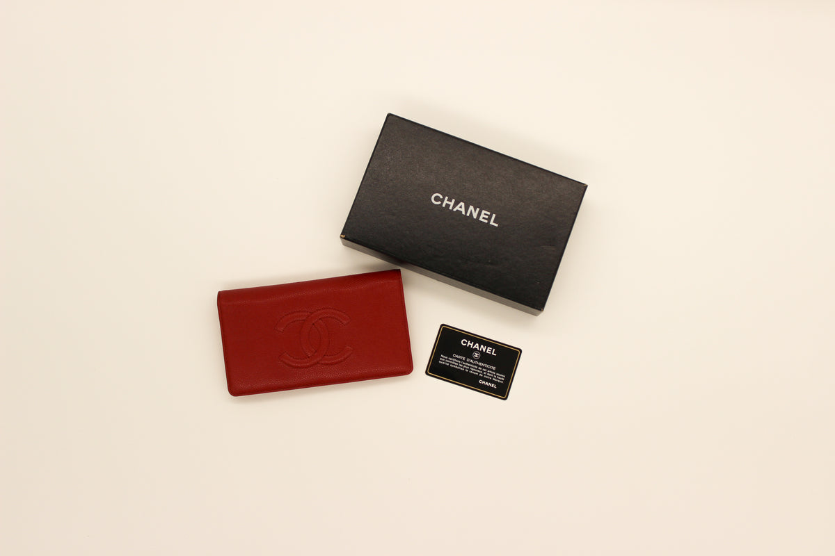 Chanel Red Yen Caviar Wallet