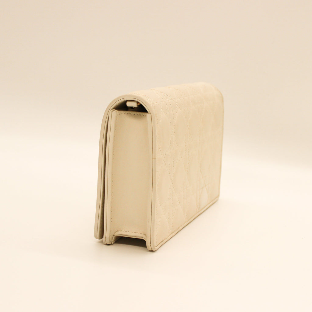 Dior White Cannage Leather Crossbody
