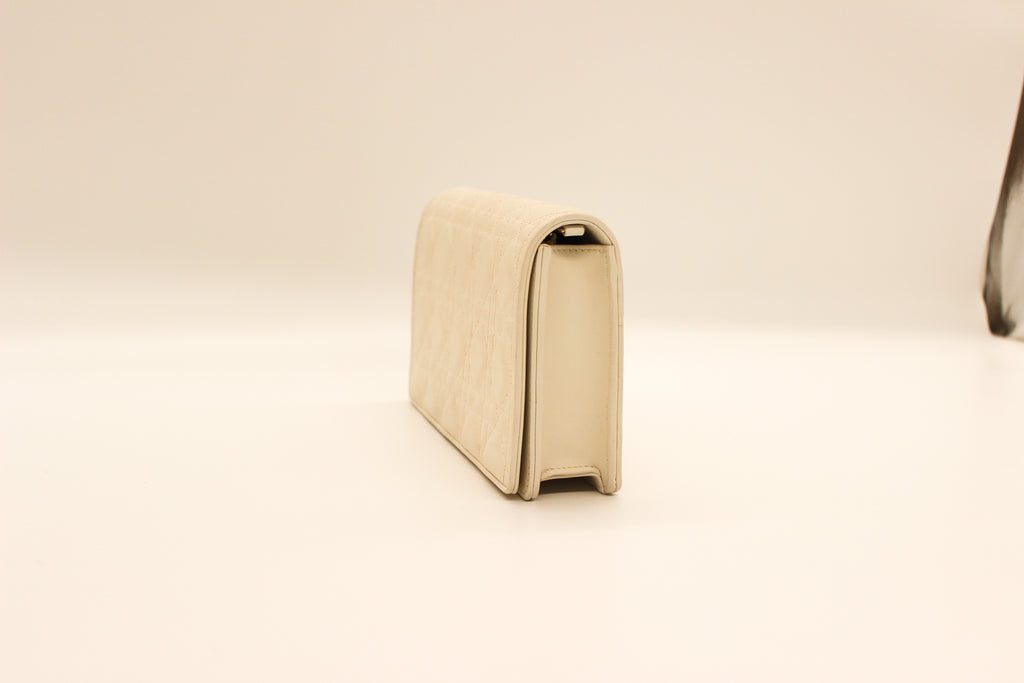 Dior White Cannage Leather Crossbody