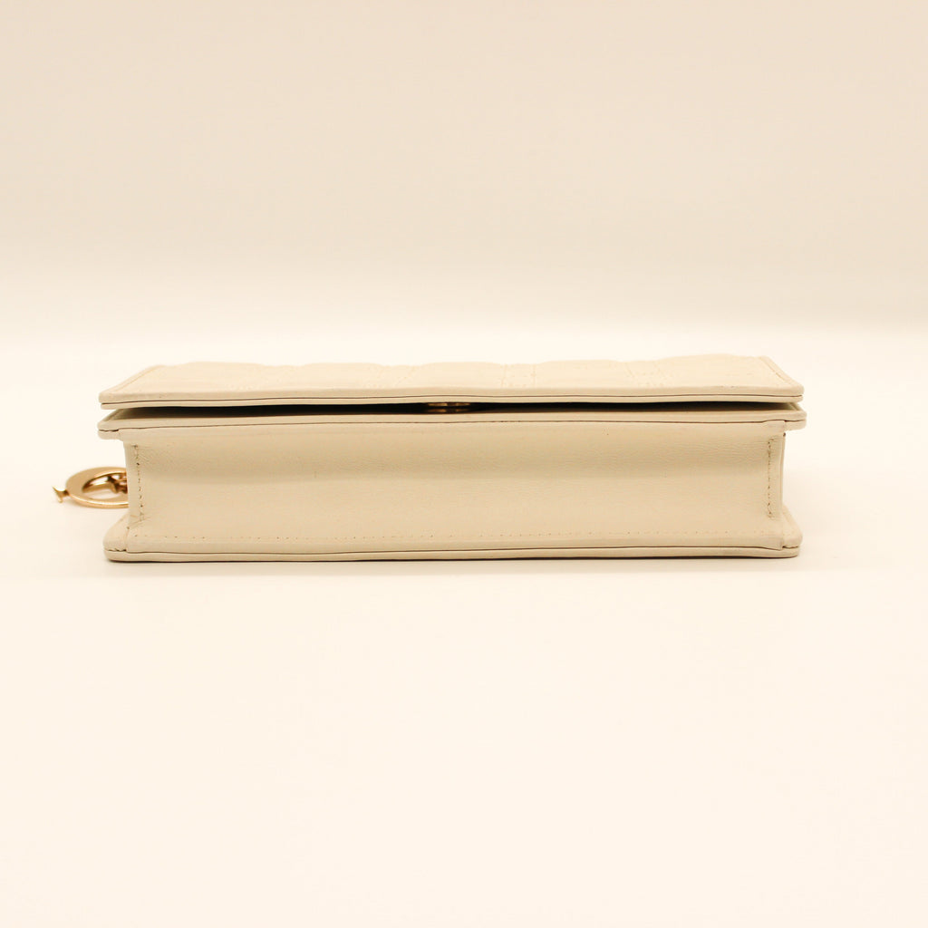Dior White Cannage Leather Crossbody