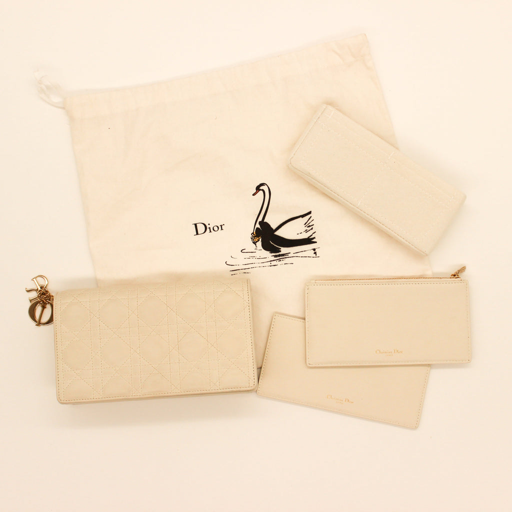 Dior White Cannage Leather Crossbody